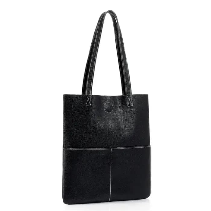 Sac à bandoulière de grande capacité en matériau souple solide, nouveau sac de Shopping en cuir à la