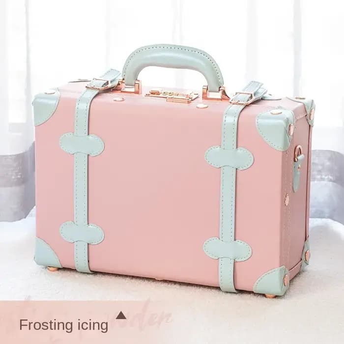 13/16/18 pouces Vintage trousse à cosmétiques Mini bagage à main valise PU léger prêt sac