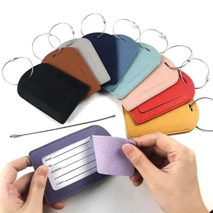 Étiquettes de bagage en cuir PU pour femmes et hommes