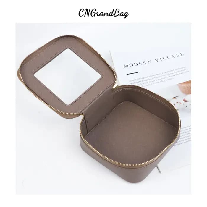 Trousse de toilette de voyage en cuir Saffiano pour femmes