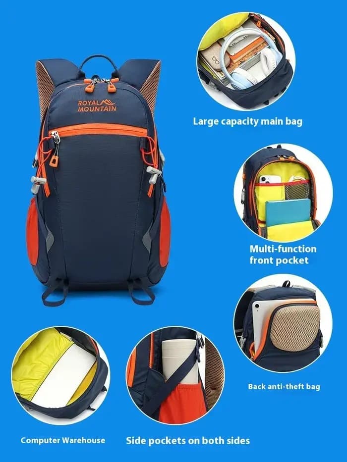 Sac à dos d'extérieur en nylon imperméable pour hommes et femmes