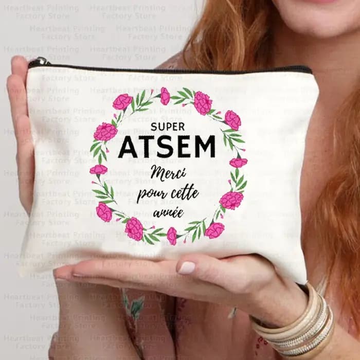Sac à cosmétiques de voyage imprimé français merci Maîtresse