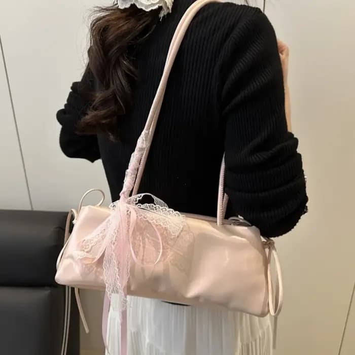 Sac carré français élégant avec nœud coréen