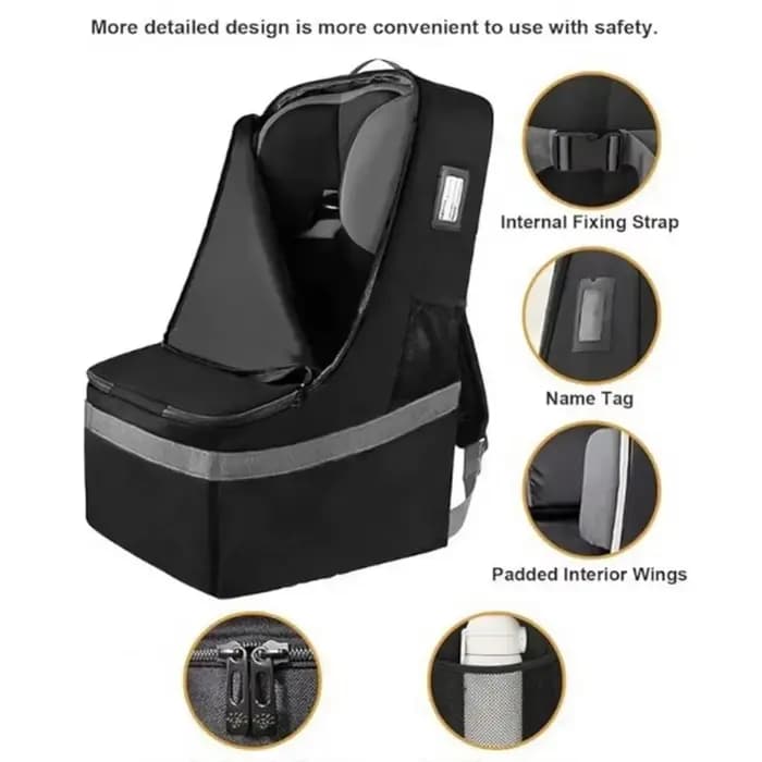 Sac de voyage pliable pour siège auto avec sangles pour sac à dos – Conception résistante à l'eau