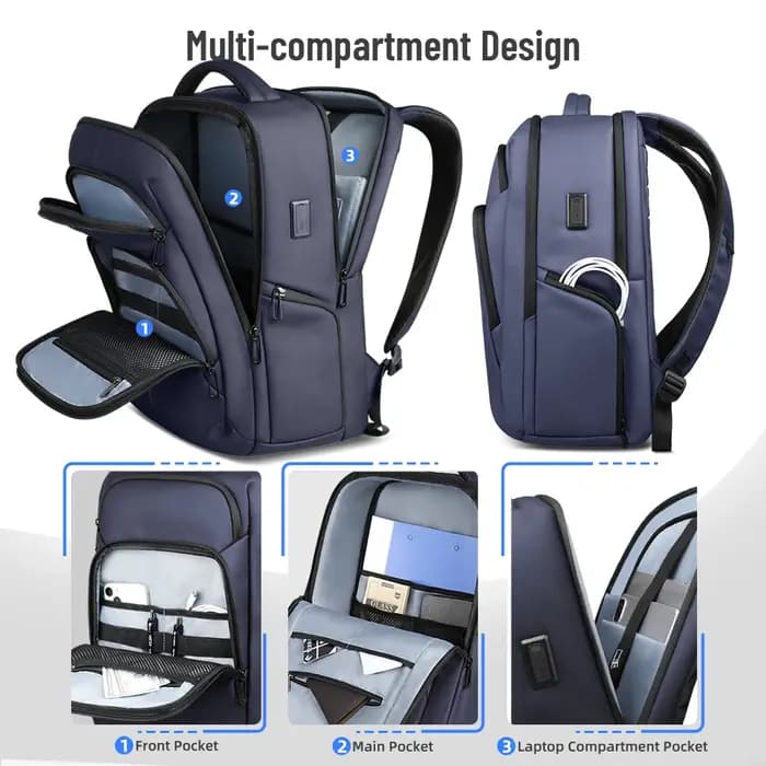 Sac à dos de voyage d'affaires HK pour hommes, imperméable, sac à dos pour ordinateur portable de 17