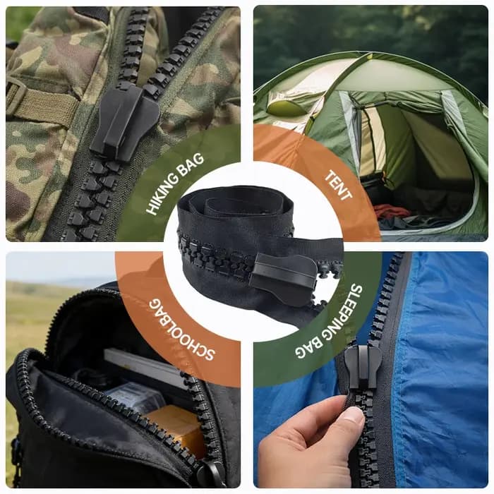 Fermeture à glissière en résine extra large avec curseur
