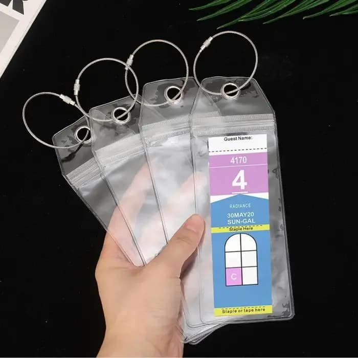 Étiquette de bagage de croisière en PVC transparent épaissi