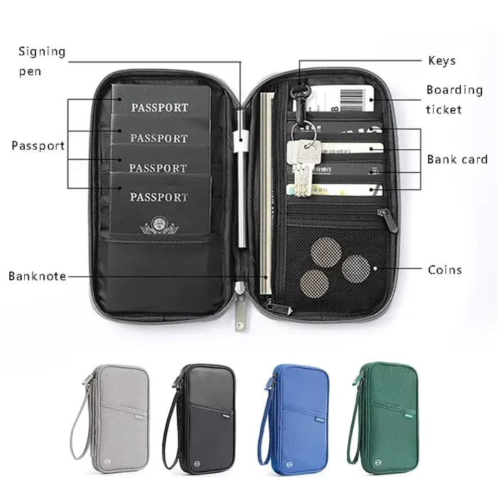 Organisateur d'accessoires de voyage, housse pour documents, porte-cartes, portefeuille de voyage pour la famille, porte-passeport, portefeuille de passeport imperméable