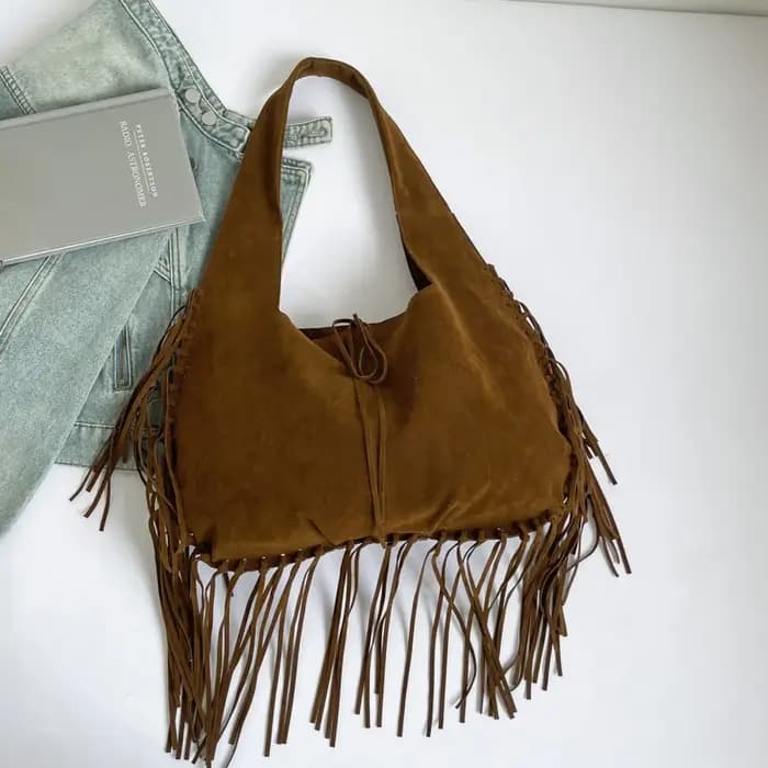 Sac à bandoulière en velours de marque supérieure, sac à main à pompon tendance demi-lune sous les b