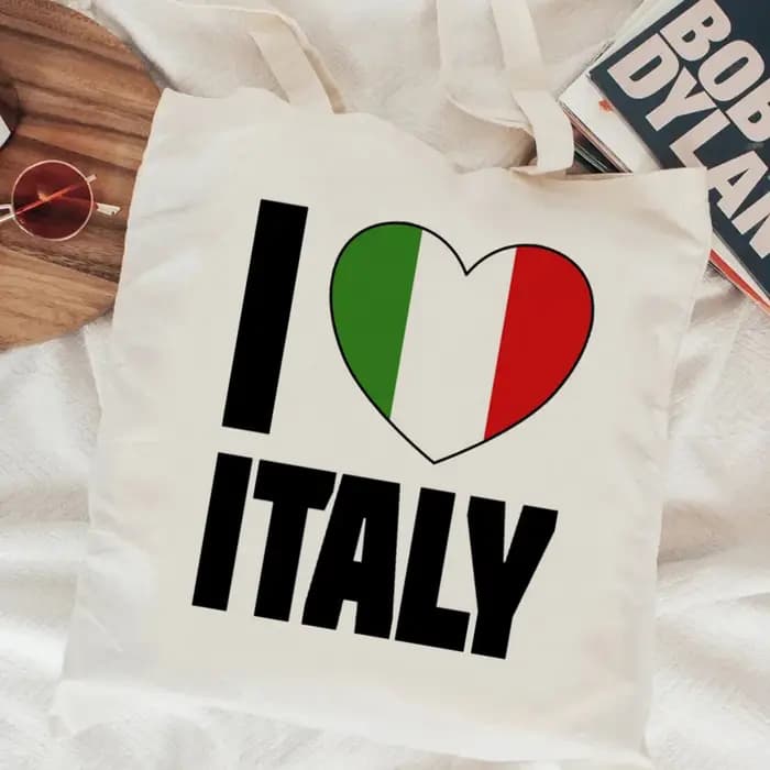 Sac fourre-tout en toile personnalisable pour courses, Italie, pour femme