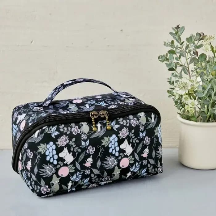Sac à cosmétiques de grande capacité imprimé élégant et charmant Moomin, pochette de rangement porta