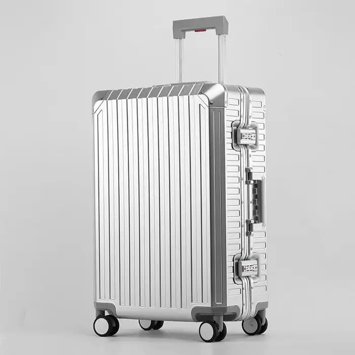 Valise de Voyage à Roulettes en Alliage d'Aluminium-Magnésium, Sac d'Embarquement Universel avec Rou