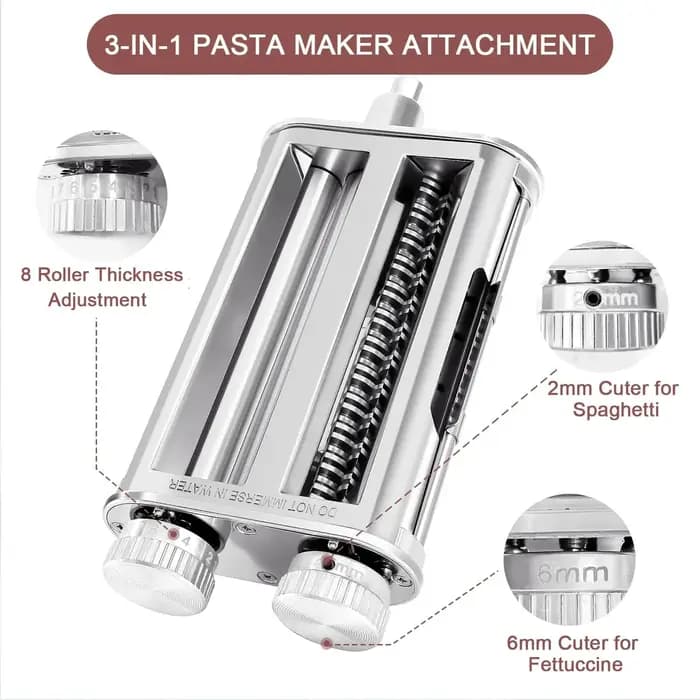 Accessoire pour machine à pâtes 3-en-1 pour batteurs sur socle KitchenAid
