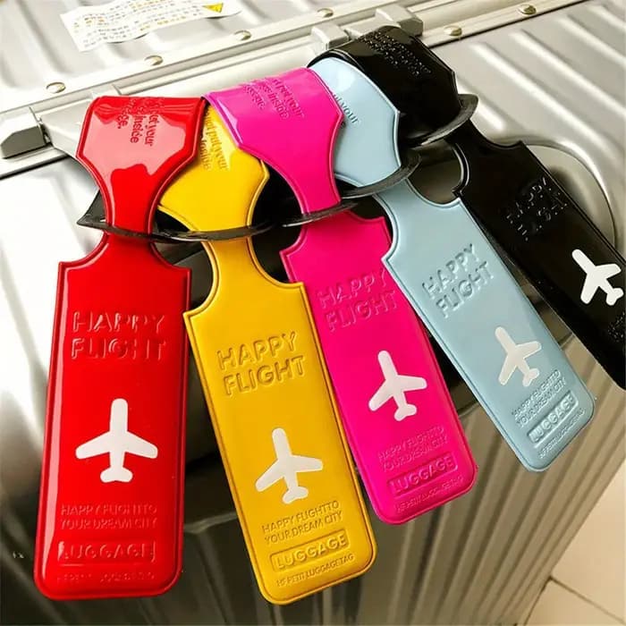 Étiquettes de bagage colorées en PVC