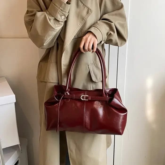 Nouveau Sac à main en cuir PU huile grande capacité sac à bandoulière décontracté sac fourre-tout mu