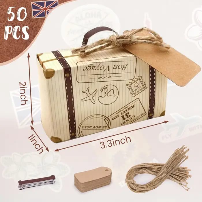 50 pièces valise boîtes à cadeaux Mini