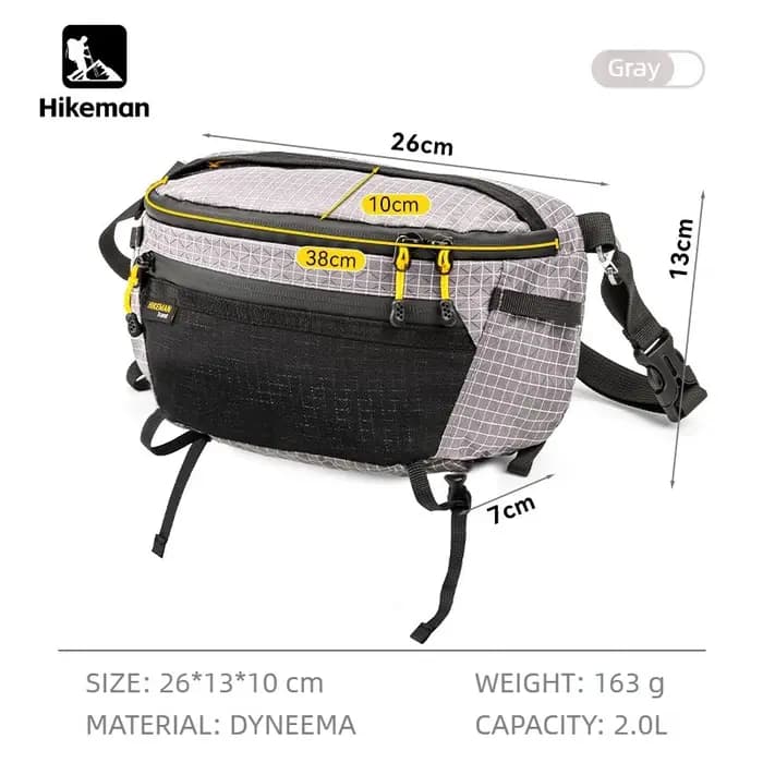 Hikeman 2.0 Sac de taille Dyneema imperméable UrltraLight multi-poches pour le cyclisme