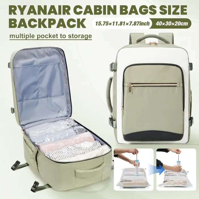 Sac de rangement compressé, sac à dos sous vide pour vêtements 40x20x30 Ryanair sac à dos de cabine