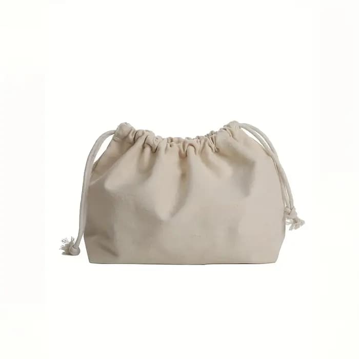 1 sac de rangement beige en polyester à double cordon de serrage - un accessoire décontracté et un s
