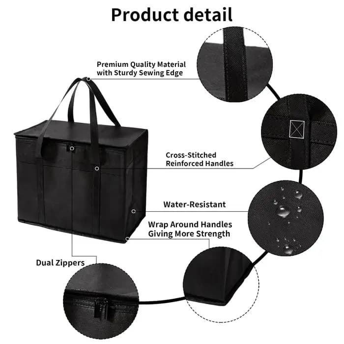 Sac isolé XXL, sac de rangement réutilisable