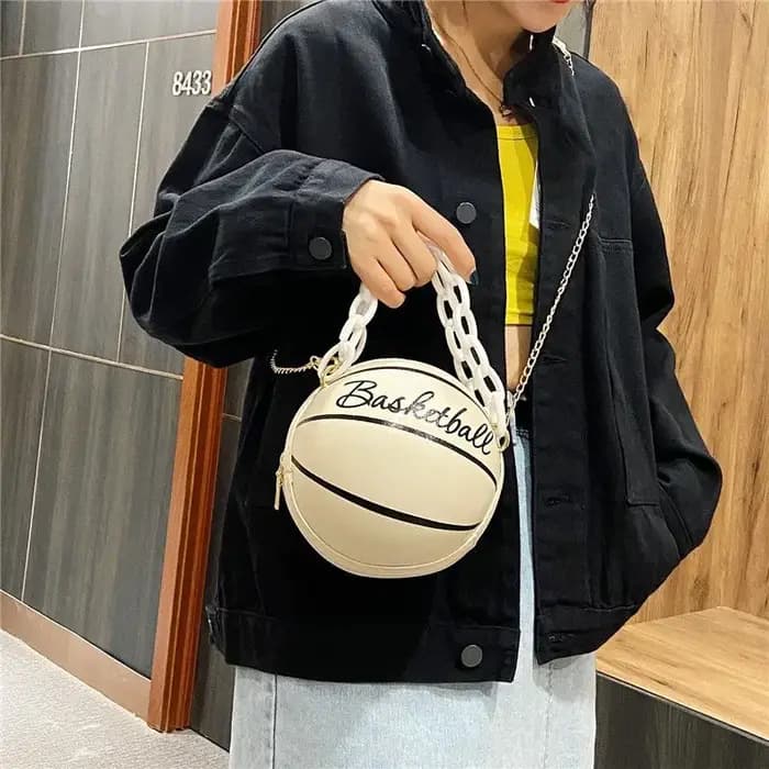 2025 sac à bandoulière nouveau réseau rouge personnalité amusant rose Ins polyvalent chaîne Football basket-ball sac à bandoulière petit sac rond