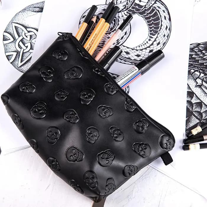Sac à cosmétiques en cuir PU imperméable, sac de maquillage, organisateur de voyage pour cosmétiques, trousse de toilette, sacs de rangement pour maquillage, noir