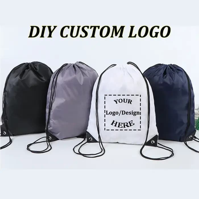 20/50 pièces sac personnalisé impression Logo cartable promotionnel en plein air décontracté gymnase Sport étanche publicité sac cordon sac à dos