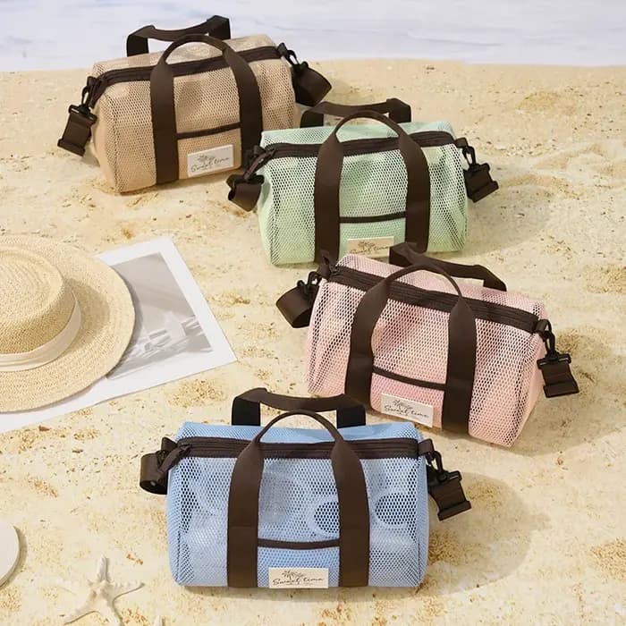 Sac de plage en maille d'été grande capacité à séchage rapide