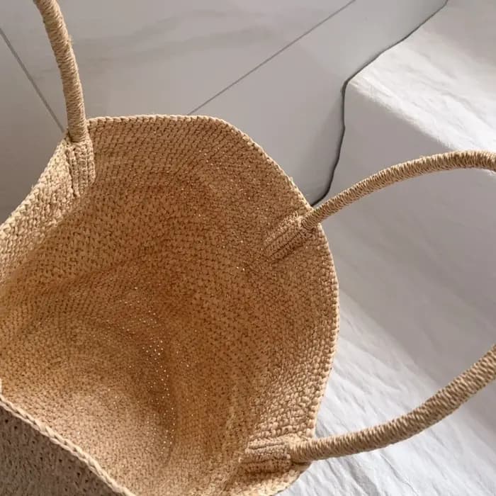 Lafite herbe Crochet tissé à la main sac vacances plage femmes sacs