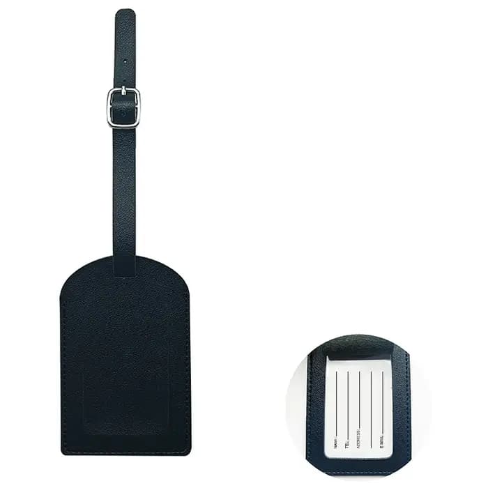 Étiquette de bagage professionnelle en cuir avec clip d'identification pour valise, accessoires de v