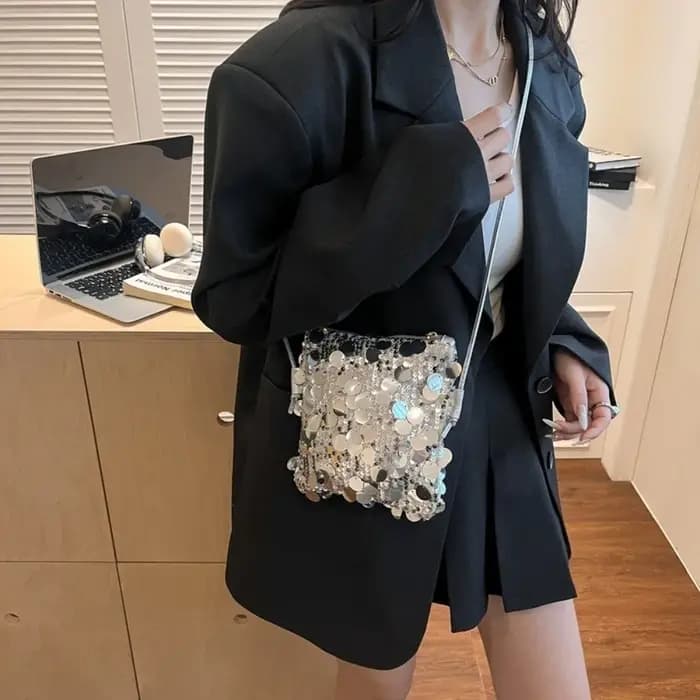 Nouveau sac mini bandoulière à sequins pour femme
