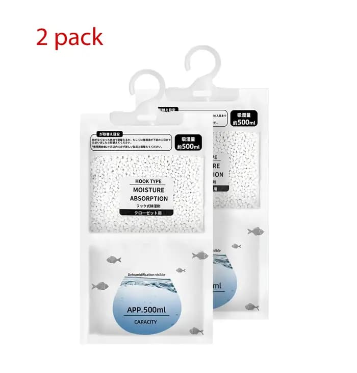 Sachets absorbants d'humidité suspendus, déshumidificateur de grande capacité pour armoire, sachets