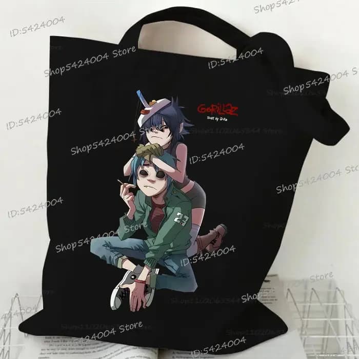 Groupe de musique Gorillazs femmes hommes sac à main Punk Rock 90s toile adolescent sac à bandoulière gothique Hip Hop Anime Gorillaz femme sac à provisions