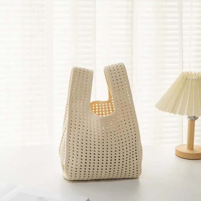 Sac à main tricoté à la main pour femmes, Mini sac de poignet à nœud, couleur décontractée, fourre-t