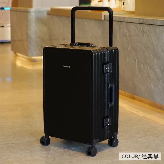 Valise de voyage cadre en aluminium large chariot bagages femme grande capacité muet roue universell
