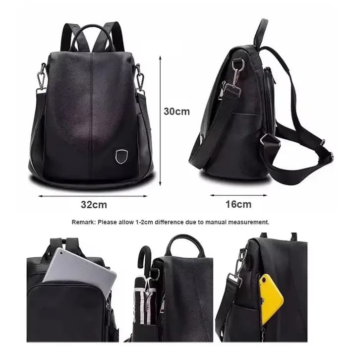 Sac à dos en cuir véritable pour femme