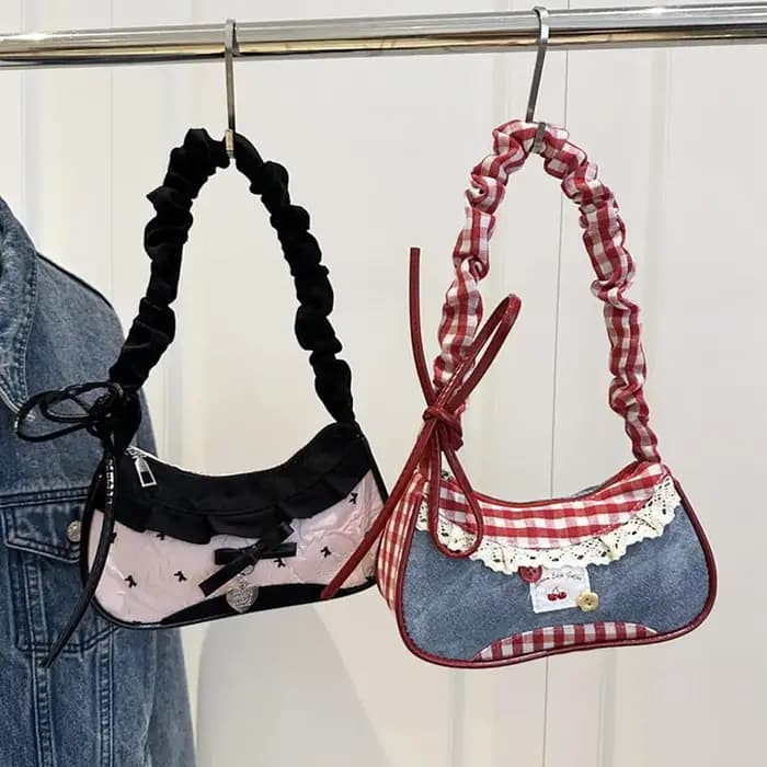 Nouveau mignon sac sous les bras à carreaux Cowboy doux femmes Simple et frais Y2k mode sac à bandoulière décontracté cadeau pour Friengds