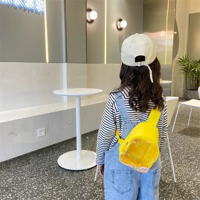 Sac à bandoulière à paillettes transparentes colorées pour bébés filles