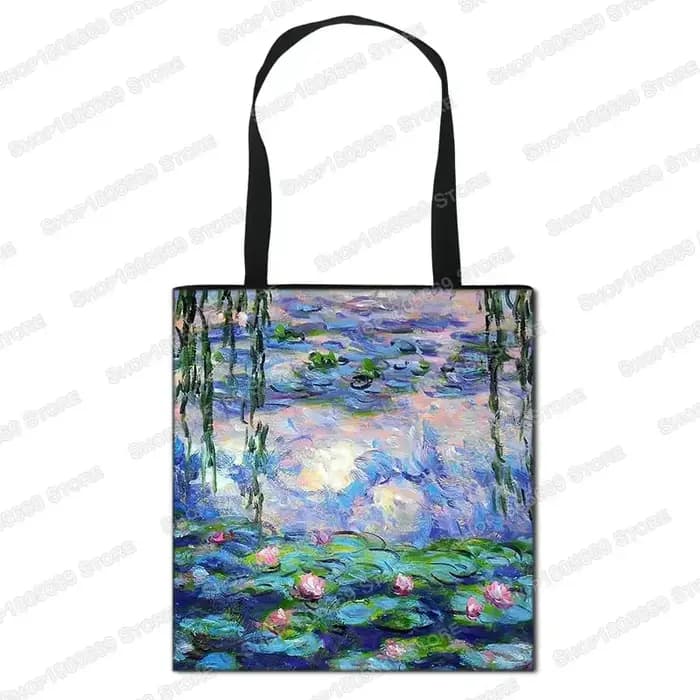 Vintage peinture baiser/poil d'eau fourre-tout femmes sac à main Monet/Gustav Klimt toile sac à bandoulière pour voyage sacs à provisions cadeau