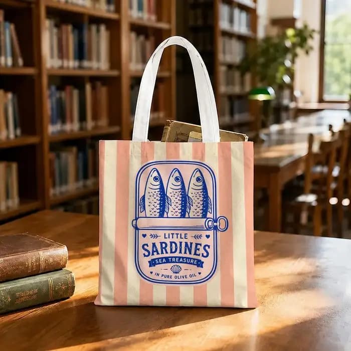Sacs de rangement vintage pour boîtes de conserve de sardines