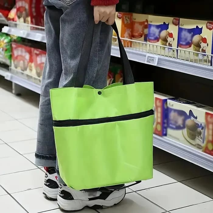 1Pc sac à provisions pliable avec roues chariot grand tissu réutilisable fourre-tout à main Bolsas Eco