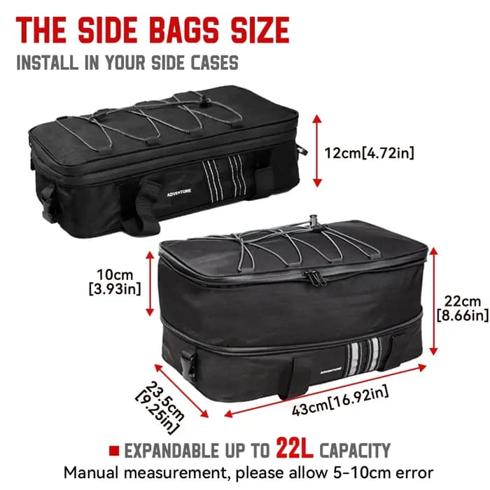 Sacs supérieurs étanches pour moto BMW R 1200 1250 GS LC Adventure