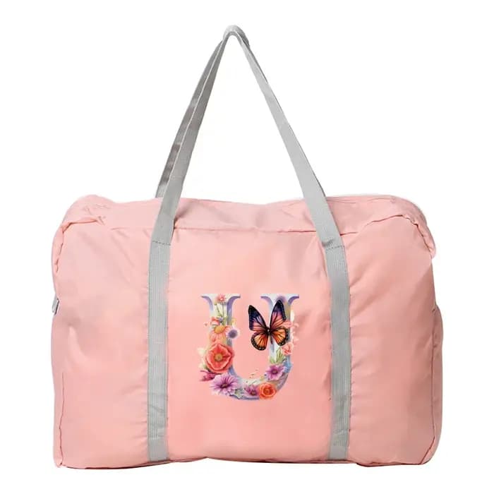 Sac de voyage pliable réutilisable grande taille à motif papillon imprimé