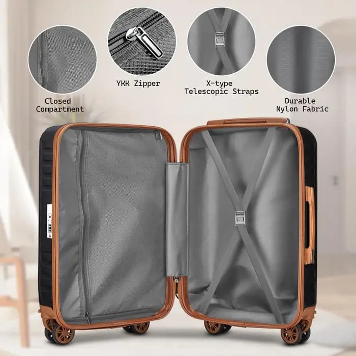 Bagage Melalenia, valise ABS à coque rigide avec serrure TSA avec roue rotative