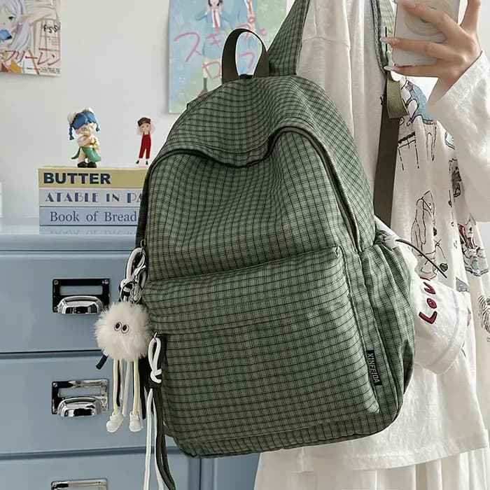 Sac à dos de voyage à motif quadrillé original