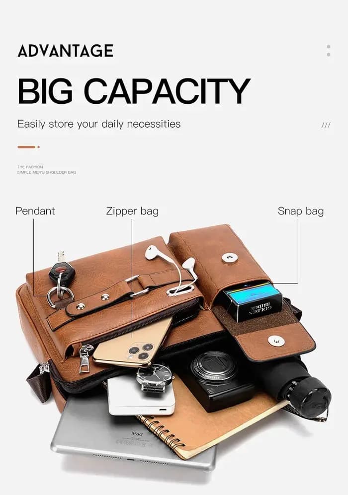 Sac à bandoulière de marque en cuir Pu pour hommes
