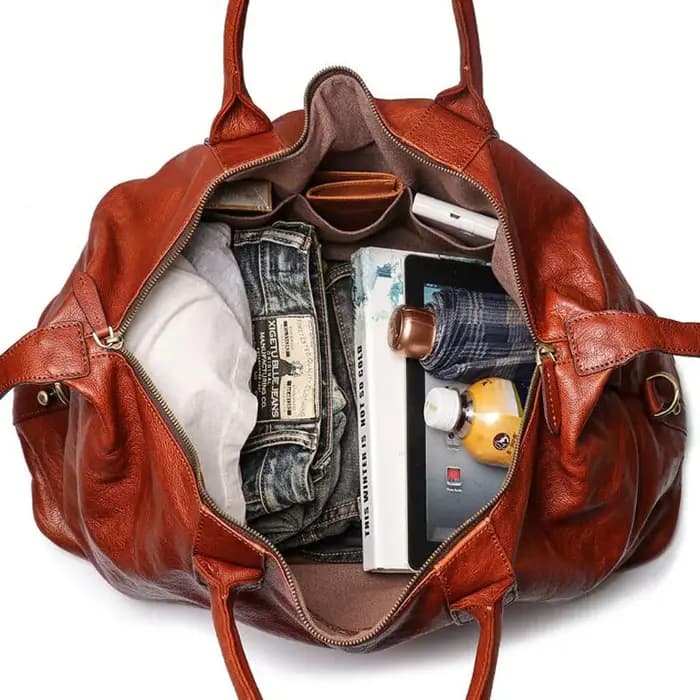Sac de voyage de luxe en cuir véritable pour hommes