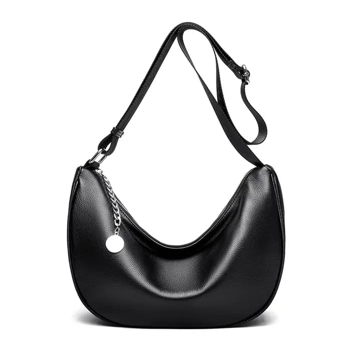Sac à bandoulière en cuir véritable blanc pour femmes