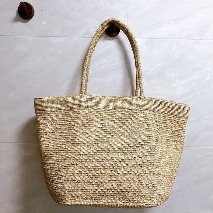 Sac à main en herbe de raphia grande capacité