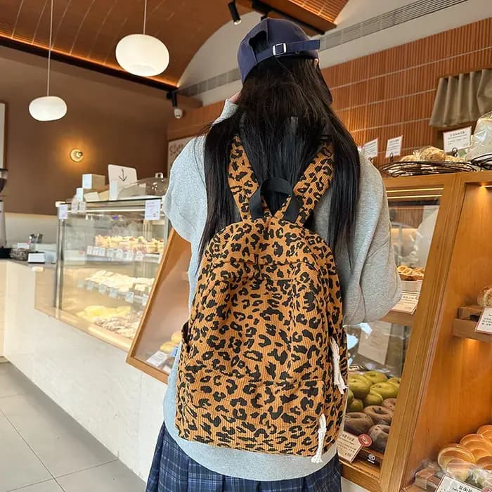 Sacs à dos de voyage imprimés léopard pour femmes